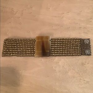 gold beaded cuff bracelet